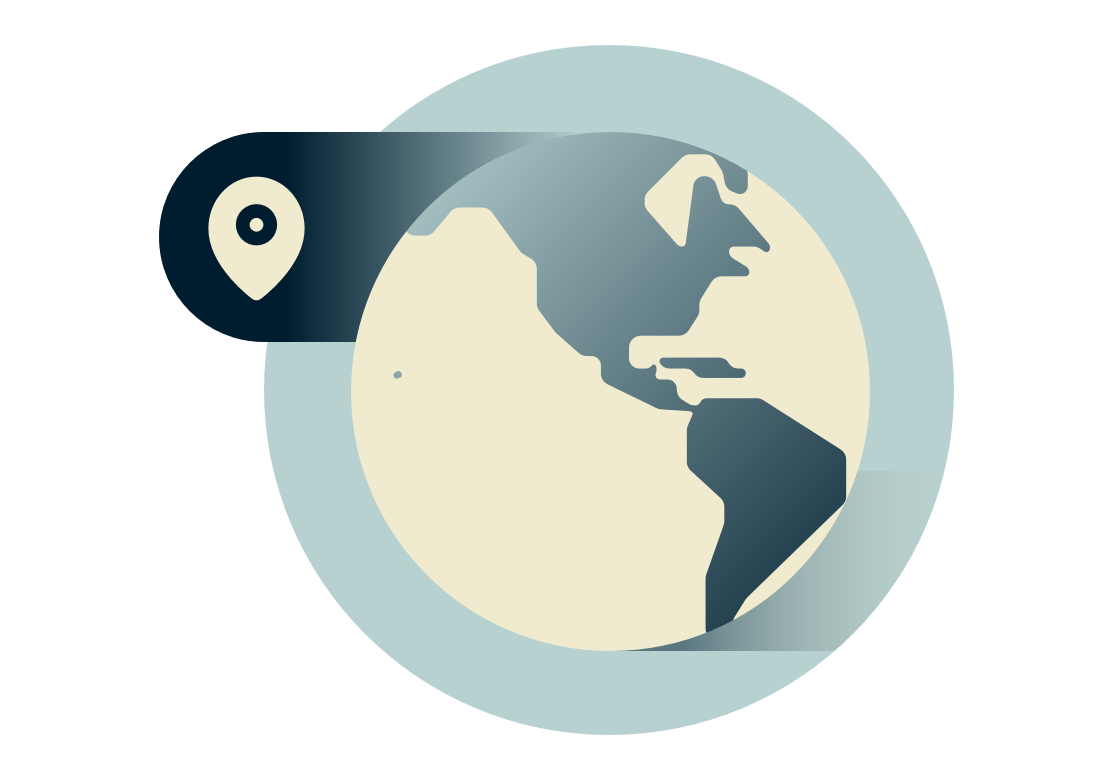 Du kan bruge en VPN overalt p&aring; kloden, herunder Nord- og Sydamerika.