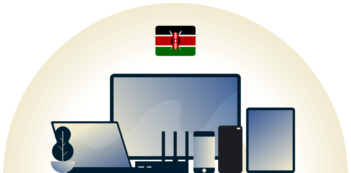 Kenya VPN beskytter en r&aelig;kke forskellige enheder.